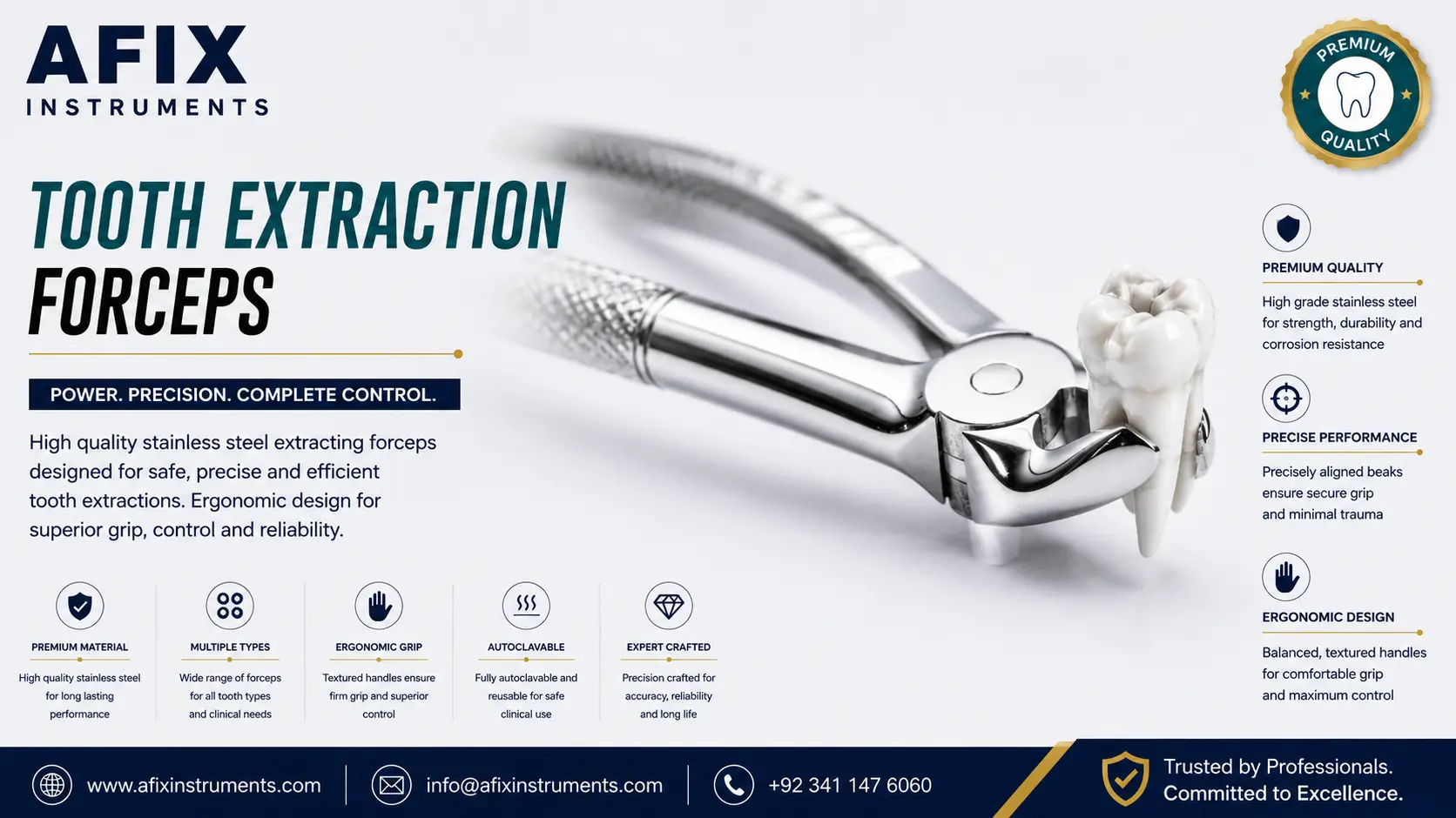 Autoclavable Tooth Extraction Forceps Manufacturer Pakistan